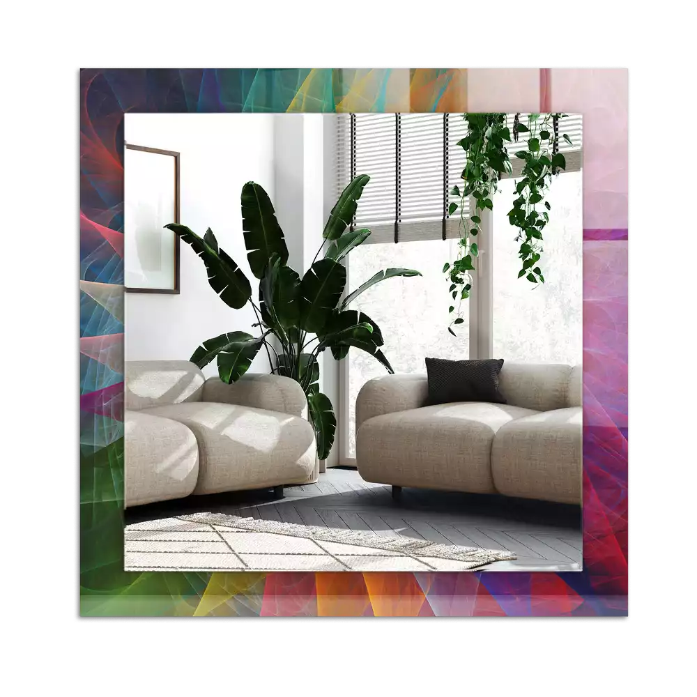 Rektangulär spegel med tryck Färgglad abstrakt spiral