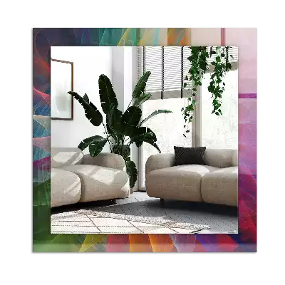 Rektangulär spegel med tryck Färgglad abstrakt spiral