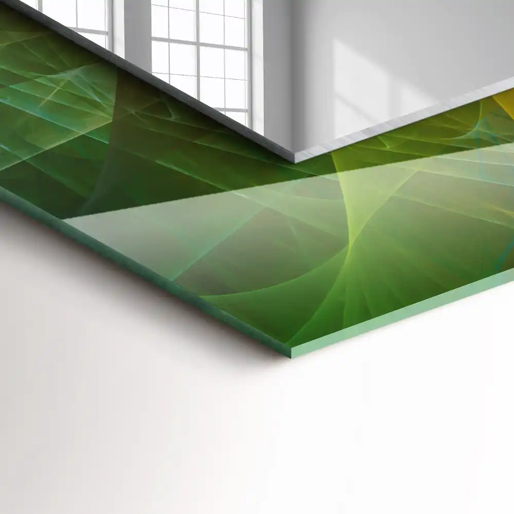 Rektangulär spegel med tryck Färgglad abstrakt spiral