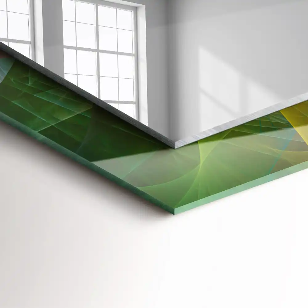 Rektangulär spegel med tryck Färgglad abstrakt spiral