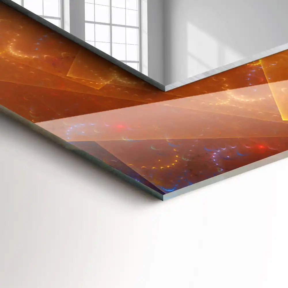 Dekorativ spegel med tryck Färgglad fraktalspiral