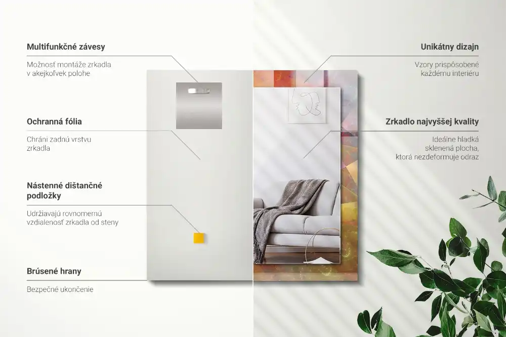 Dekorativ spegel med tryck Färgglad fraktalspiral