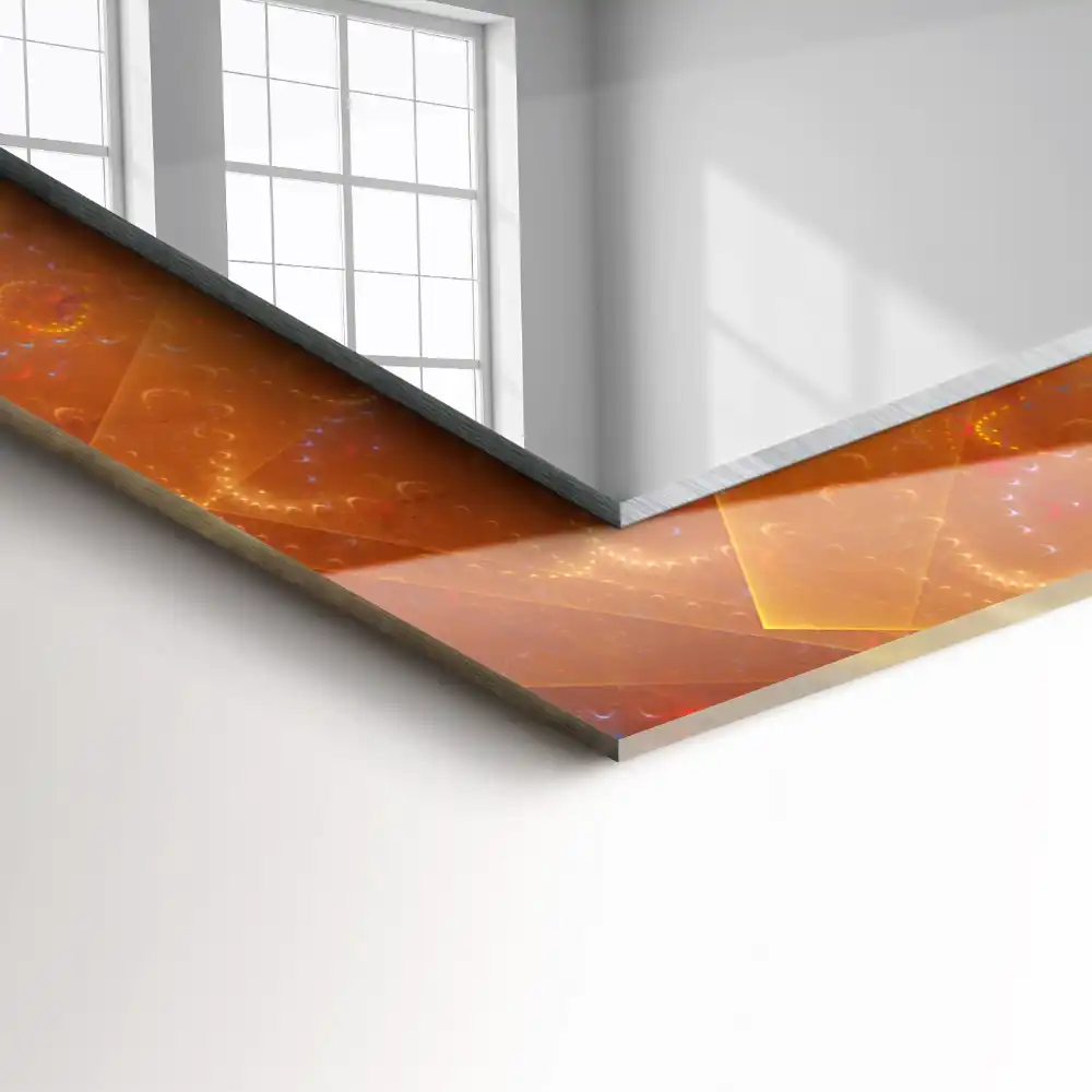 Dekorativ spegel med tryck Färgglad fraktalspiral