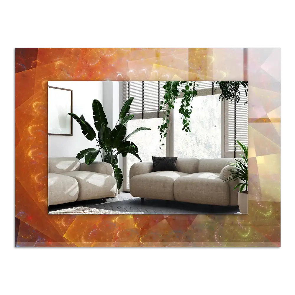 Dekorativ spegel med tryck Färgglad fraktalspiral