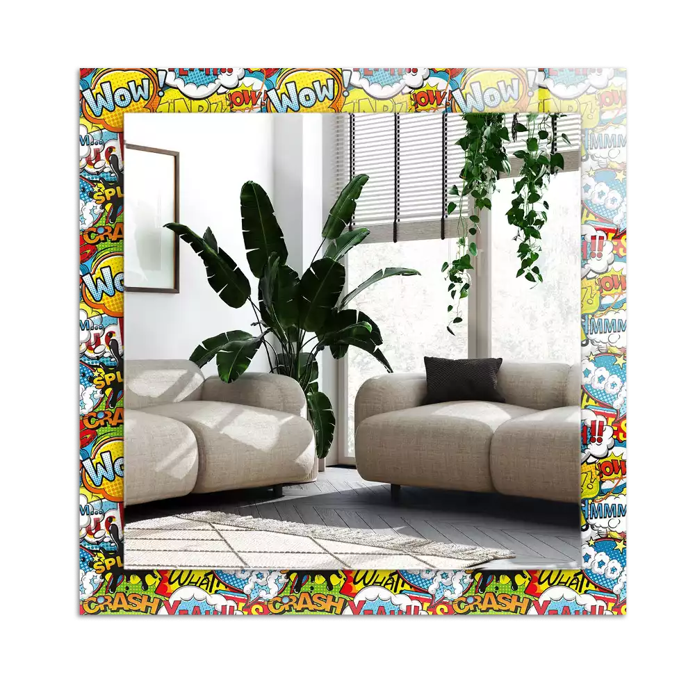 Dekorativ spegel med tryck Färgglada komiska pratbubblor