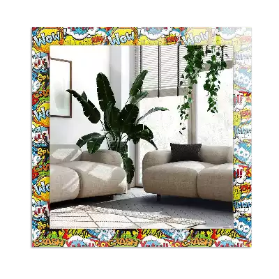 Dekorativ spegel med tryck Färgglada komiska pratbubblor