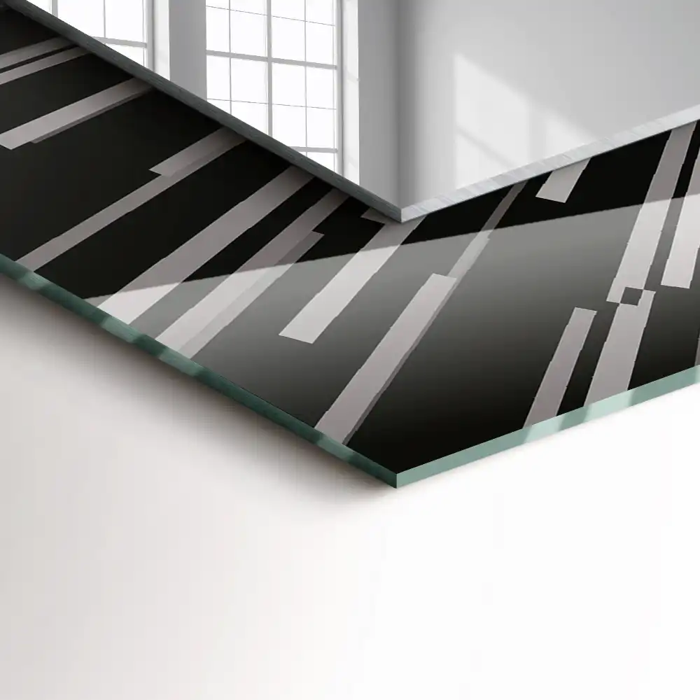 Rektangulär spegel med tryck Ljushastighetseffekt