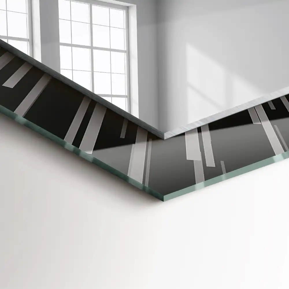 Rektangulär spegel med tryck Ljushastighetseffekt