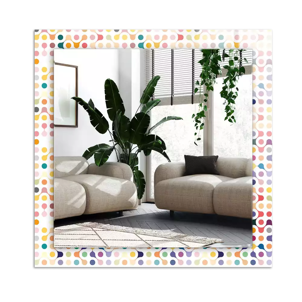 Dekorativ spegel med tryck Färgglada geometriska mönster