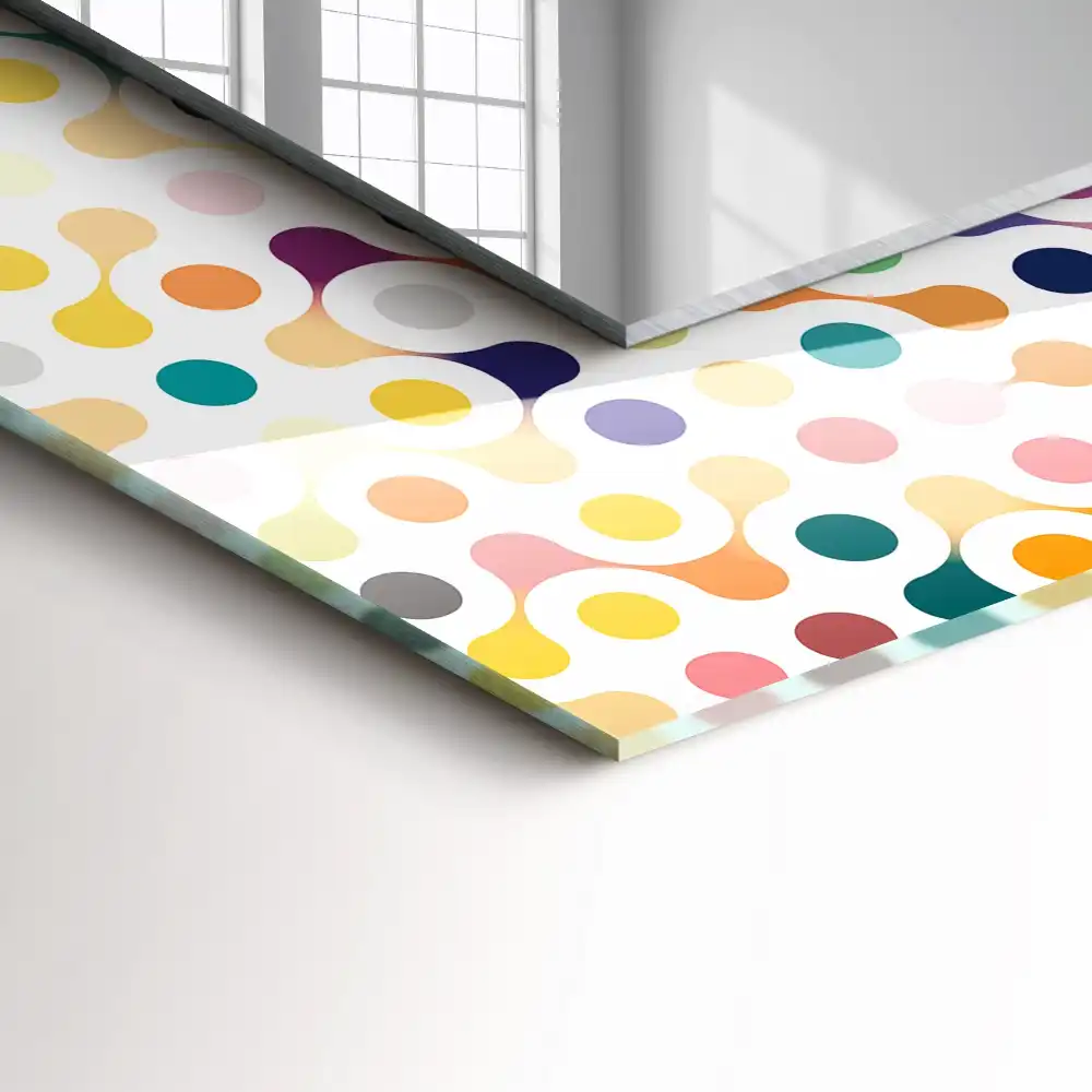 Dekorativ spegel med tryck Färgglada geometriska mönster