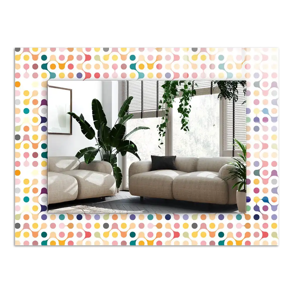 Dekorativ spegel med tryck Färgglada geometriska mönster