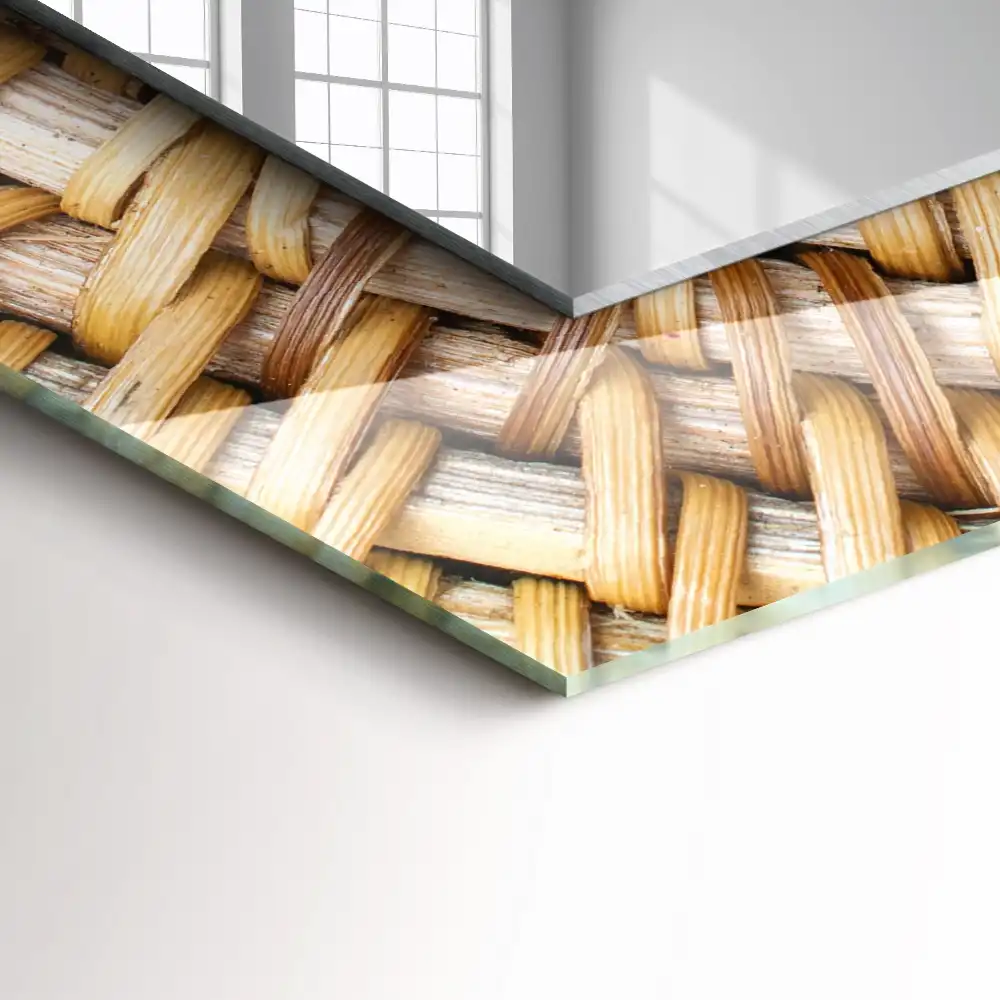 Dekorativ spegel med tryck Flätverk