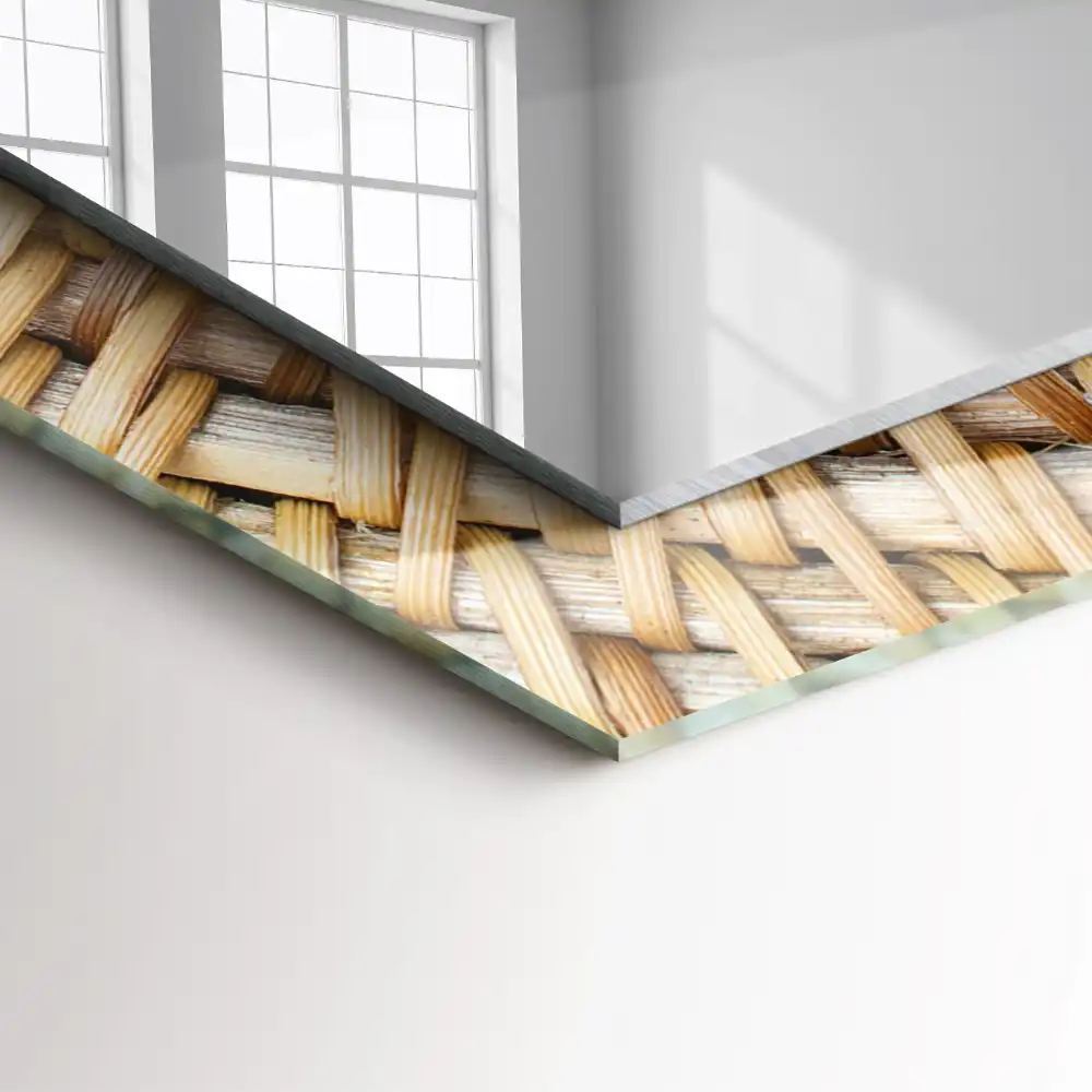 Dekorativ spegel med tryck Flätverk