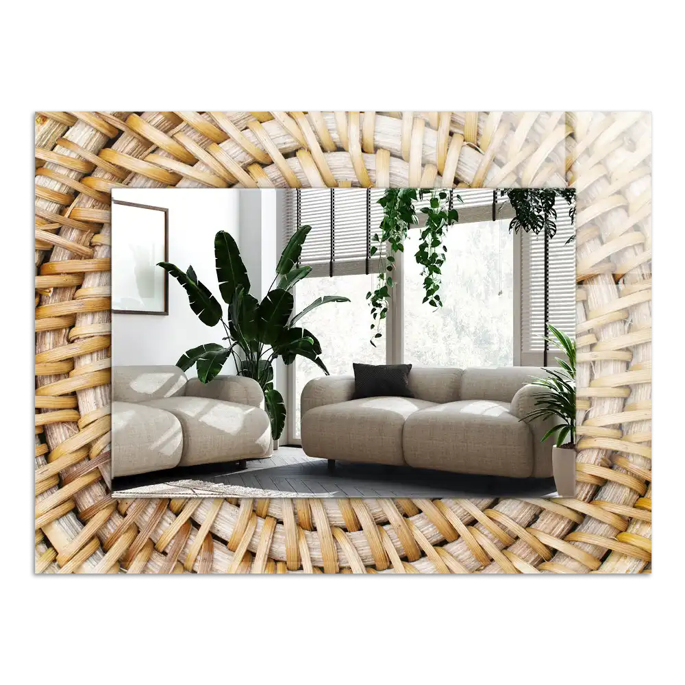 Dekorativ spegel med tryck Flätverk