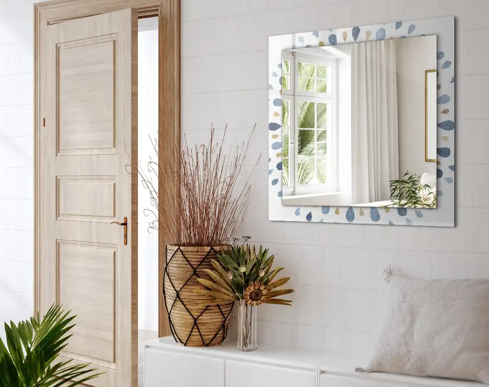 Dekorativ spegel med tryck Abstrakt mandala mönster