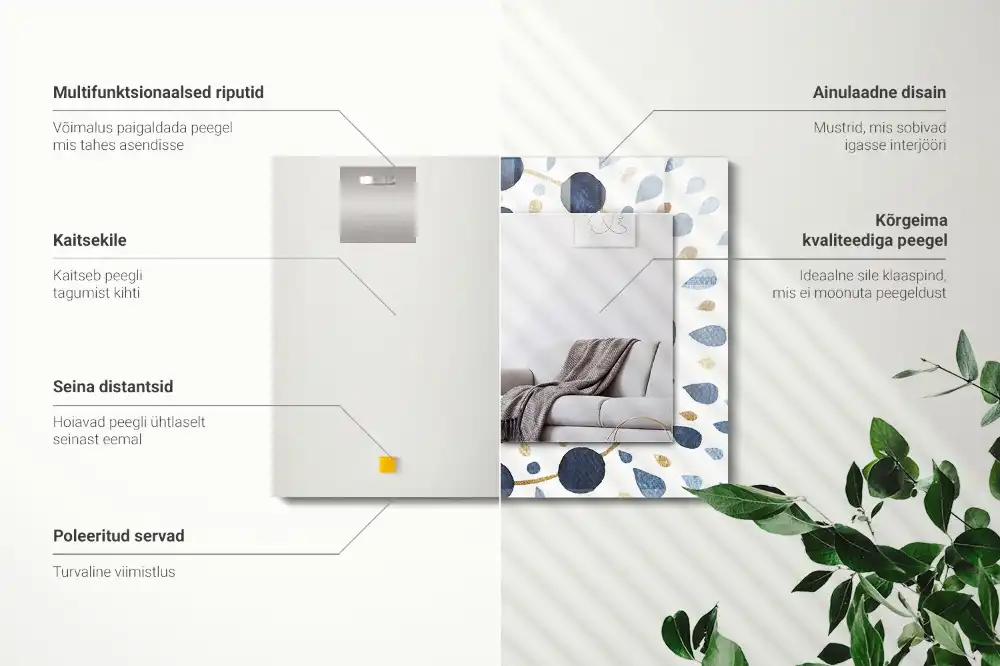 Dekorativ spegel med tryck Abstrakt mandala mönster