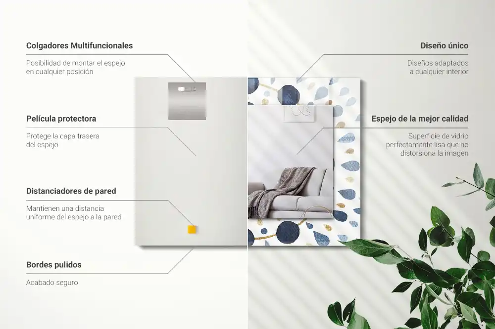 Dekorativ spegel med tryck Abstrakt mandala mönster