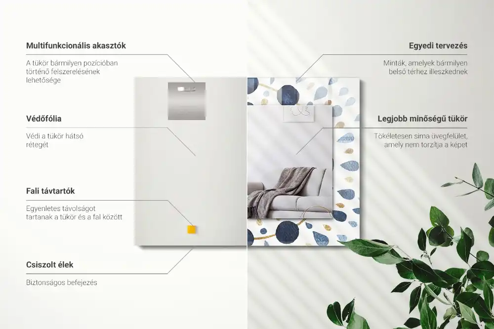 Dekorativ spegel med tryck Abstrakt mandala mönster