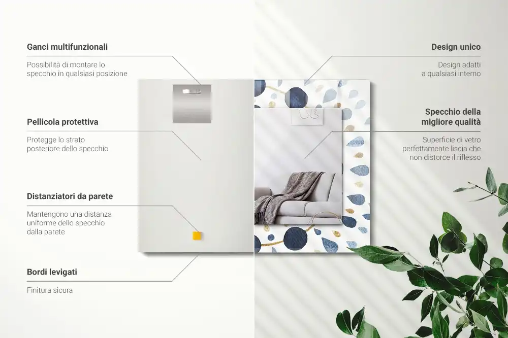 Dekorativ spegel med tryck Abstrakt mandala mönster