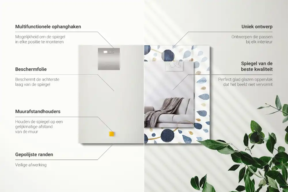 Dekorativ spegel med tryck Abstrakt mandala mönster