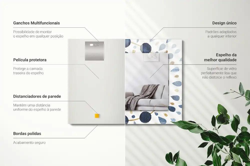 Dekorativ spegel med tryck Abstrakt mandala mönster