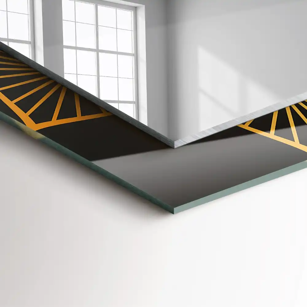 Dekorativ spegel med tryck mandala mönster