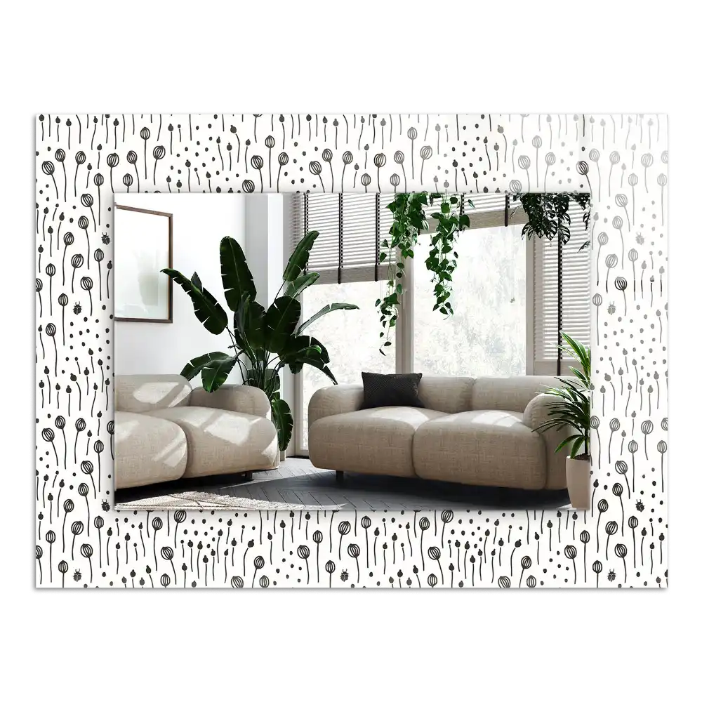 Rektangulär spegel med tryck Minimalistisk natur