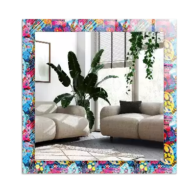 Rektangulär spegel med tryck Färgglada abstrakt mönster