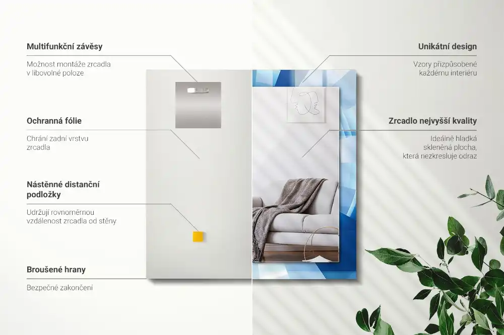 Dekorativ spegel med tryck Abstrakt tunnel