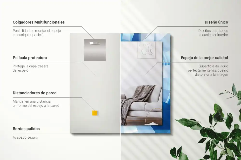 Dekorativ spegel med tryck Abstrakt tunnel