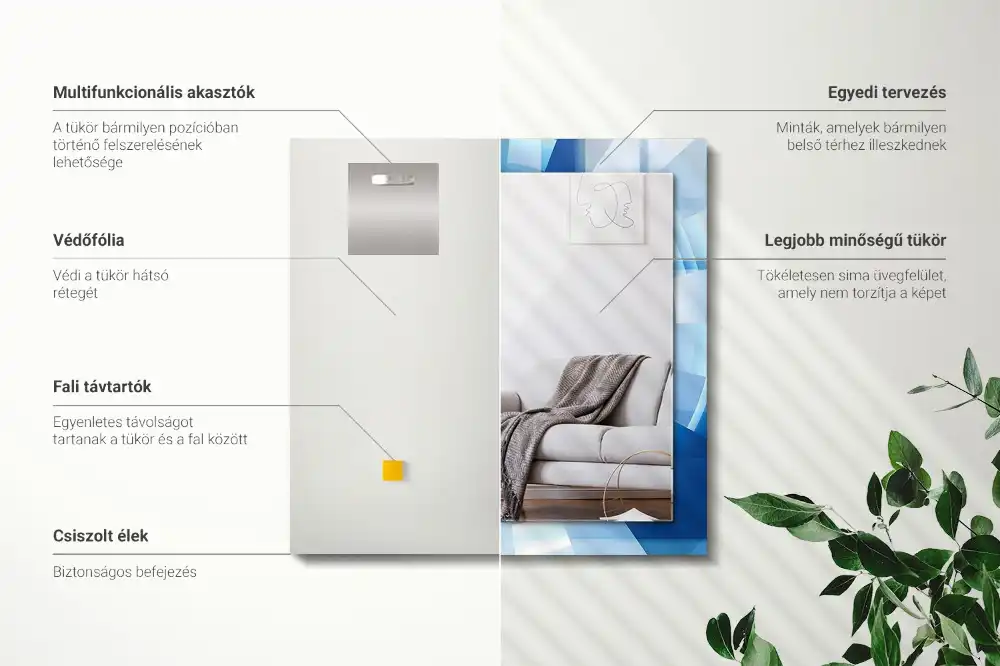 Dekorativ spegel med tryck Abstrakt tunnel