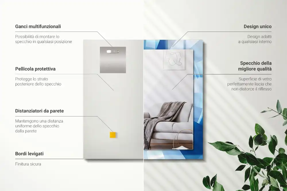 Dekorativ spegel med tryck Abstrakt tunnel