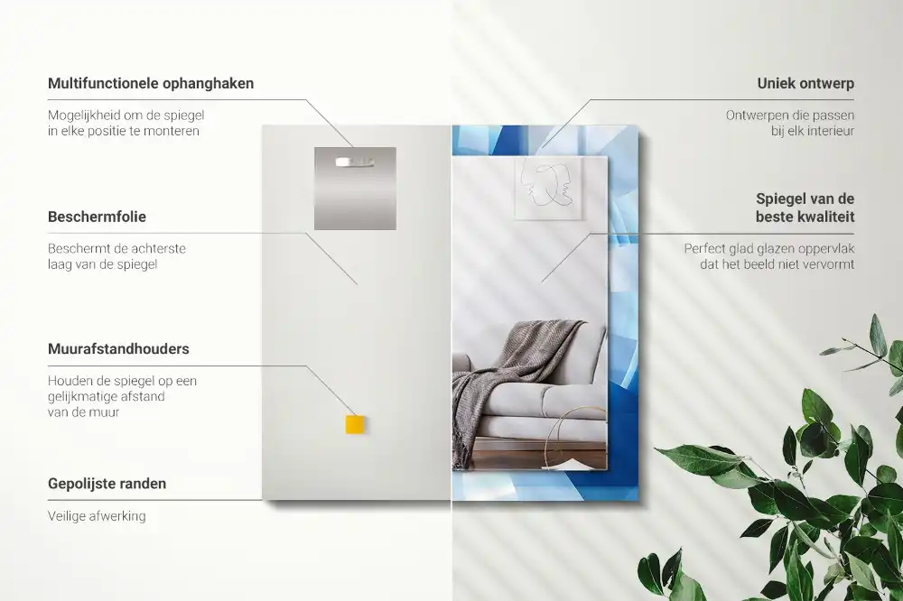 Dekorativ spegel med tryck Abstrakt tunnel