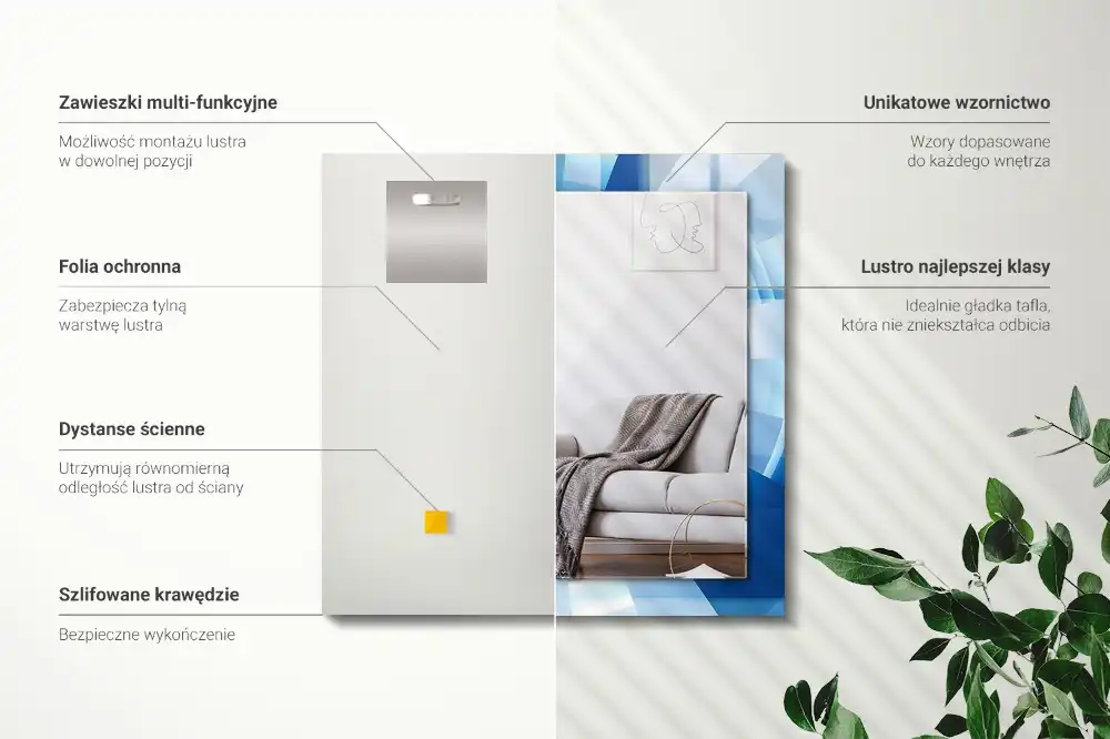 Dekorativ spegel med tryck Abstrakt tunnel