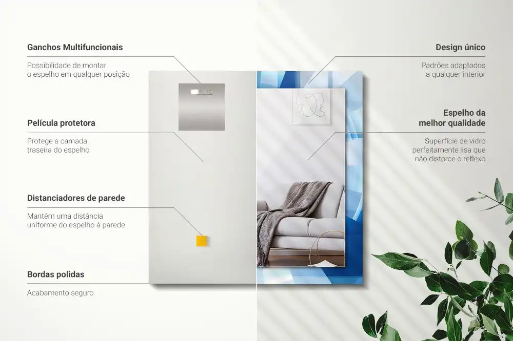 Dekorativ spegel med tryck Abstrakt tunnel