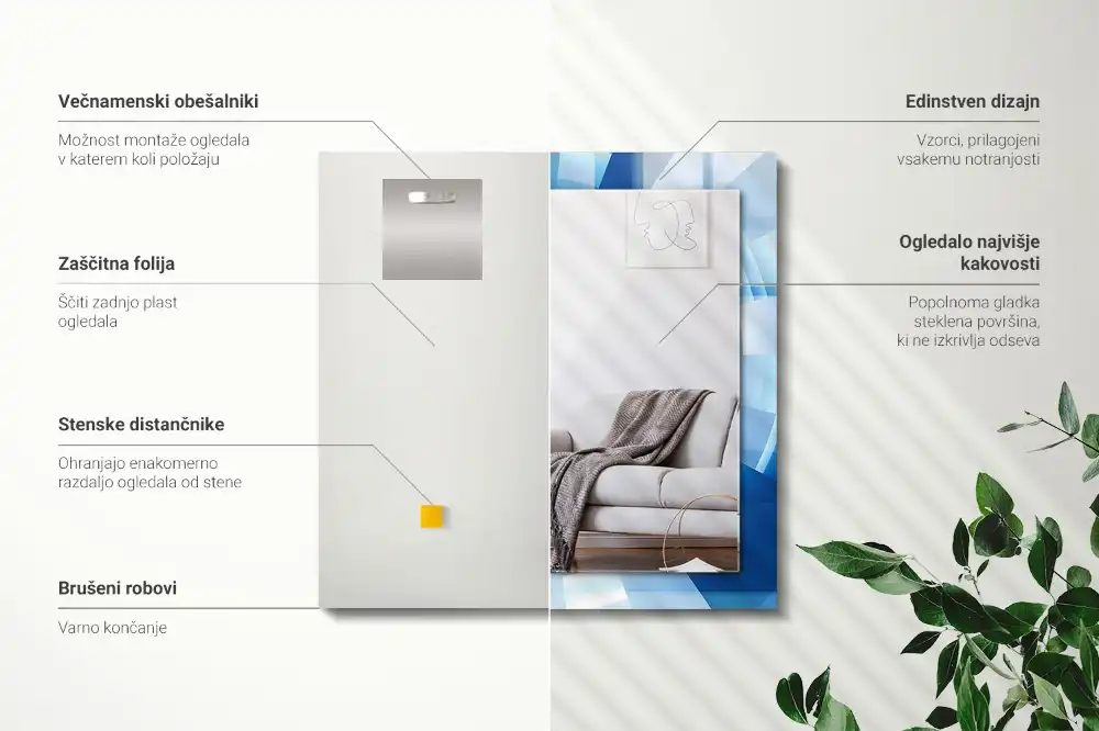 Dekorativ spegel med tryck Abstrakt tunnel