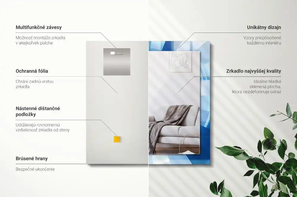 Dekorativ spegel med tryck Abstrakt tunnel