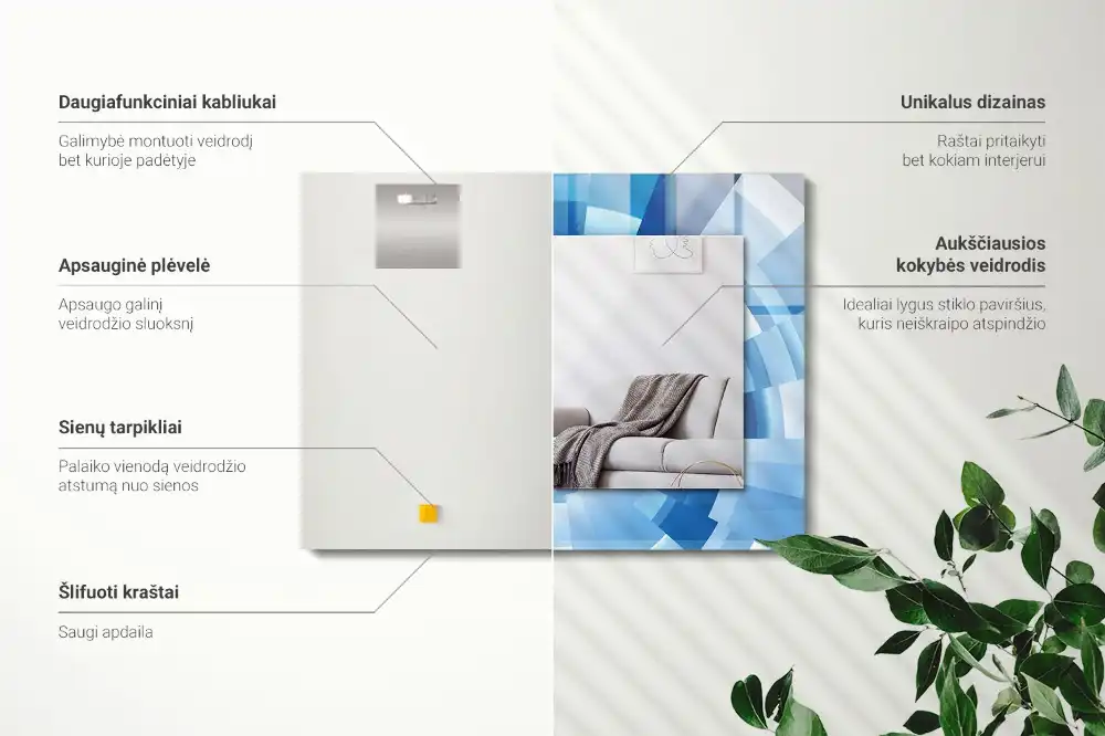 Dekorativ spegel med tryck Abstrakt tunnel