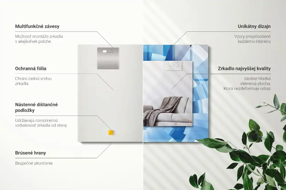 Dekorativ spegel med tryck Abstrakt tunnel