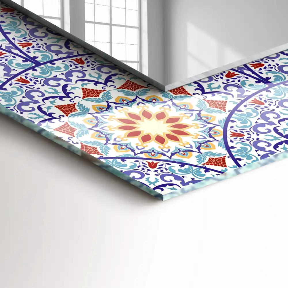 Rektangulär spegel med tryck Mandalas