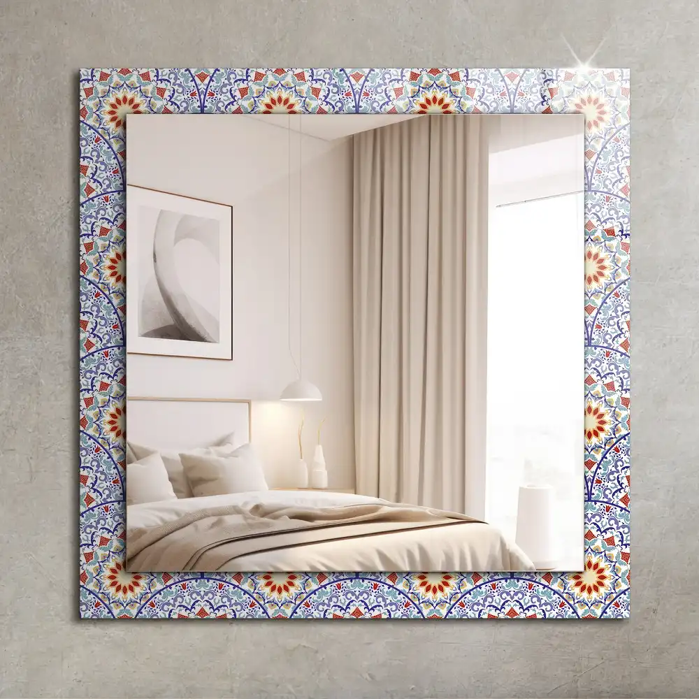 Rektangulär spegel med tryck Mandalas