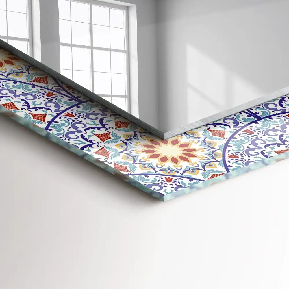 Rektangulär spegel med tryck Mandalas