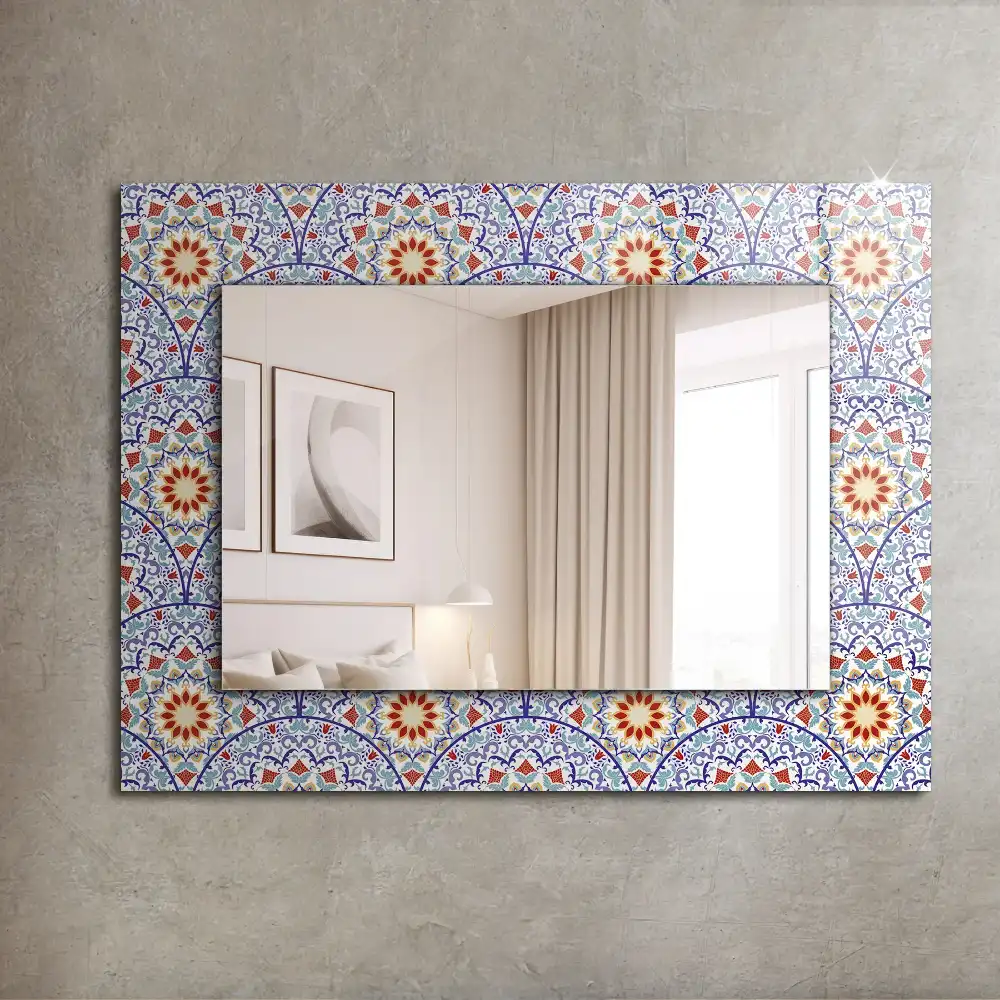 Rektangulär spegel med tryck Mandalas