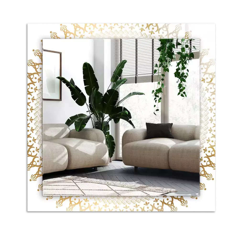 Dekorativ spegel med tryck mandala mönster