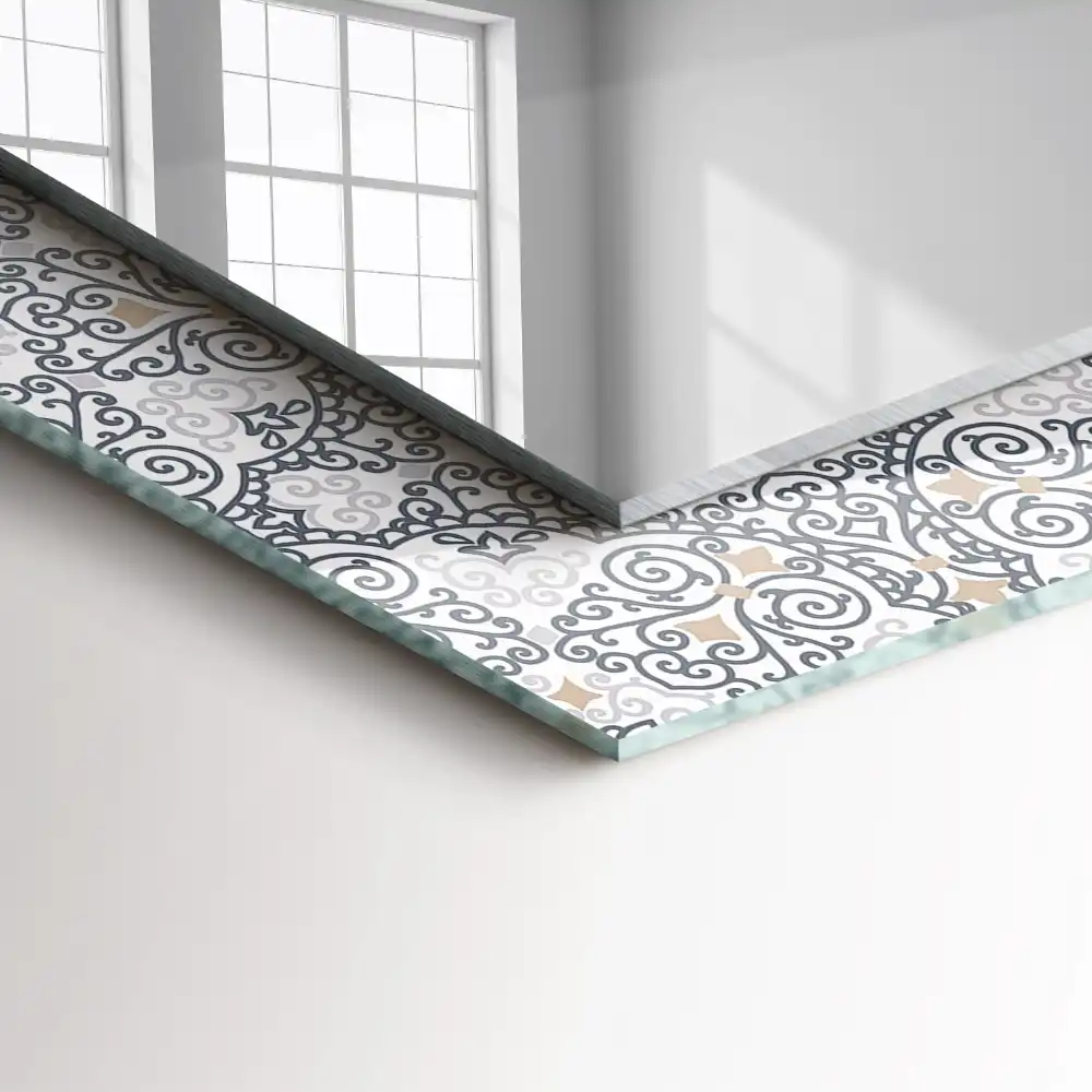 Rektangulär spegel med tryck Prydnadsmönster