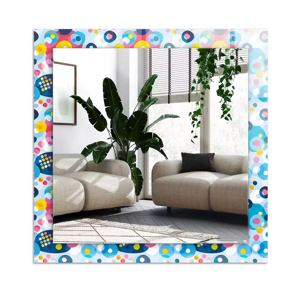 Rektangulär spegel med tryck Färgglada abstrakta mönster