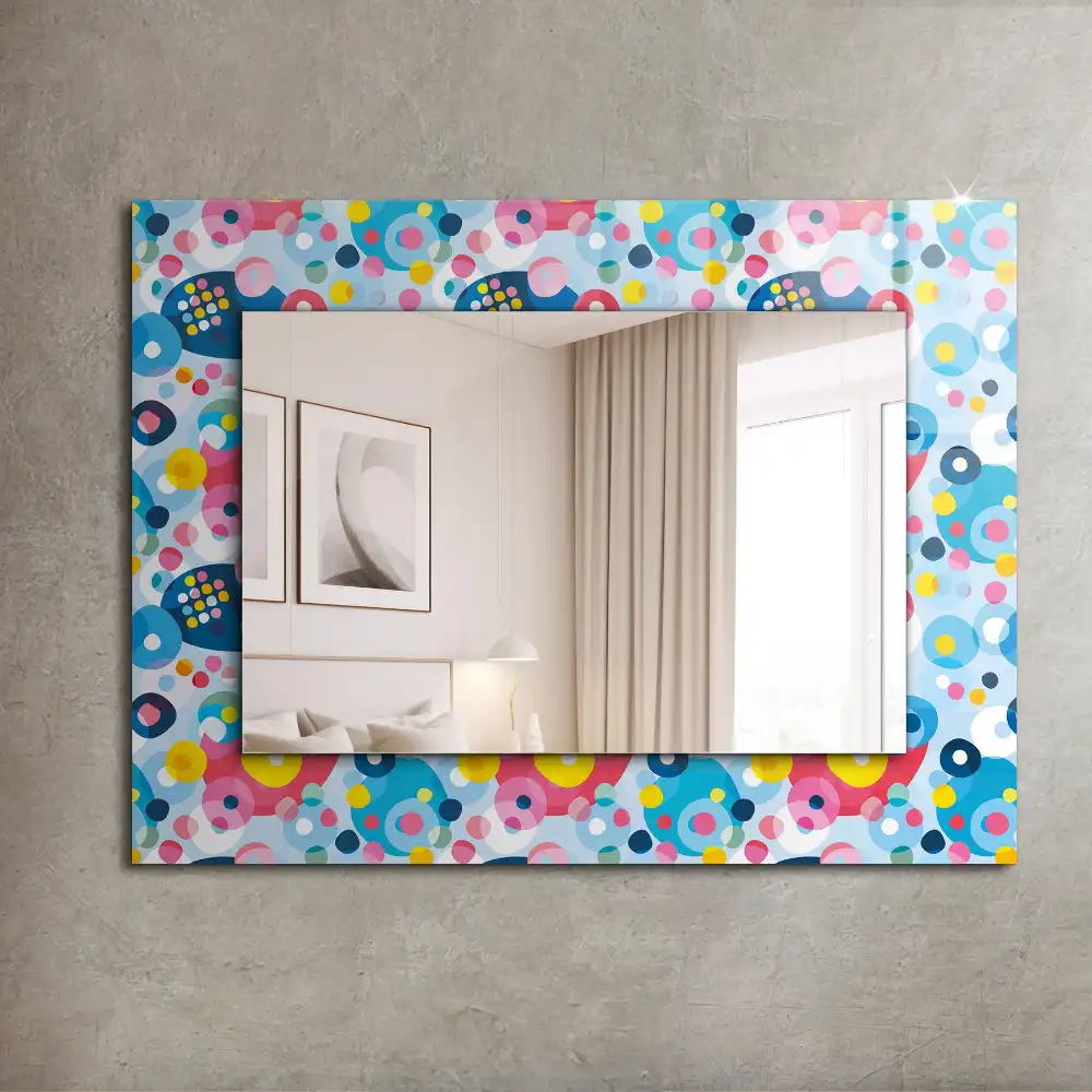 Rektangulär spegel med tryck Färgglada abstrakta mönster