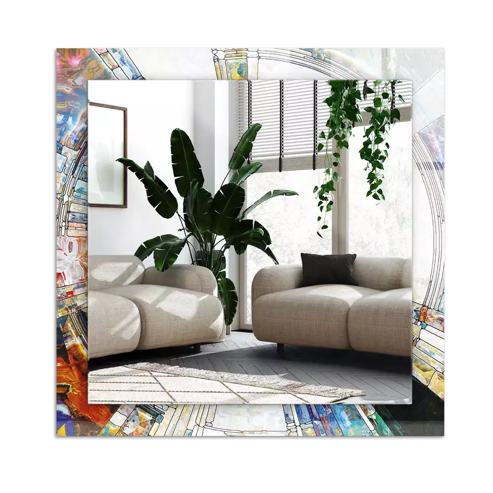 Dekorativ spegel med tryck Abstrakt mosaik av cirklar