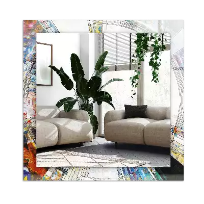 Dekorativ spegel med tryck Abstrakt mosaik av cirklar