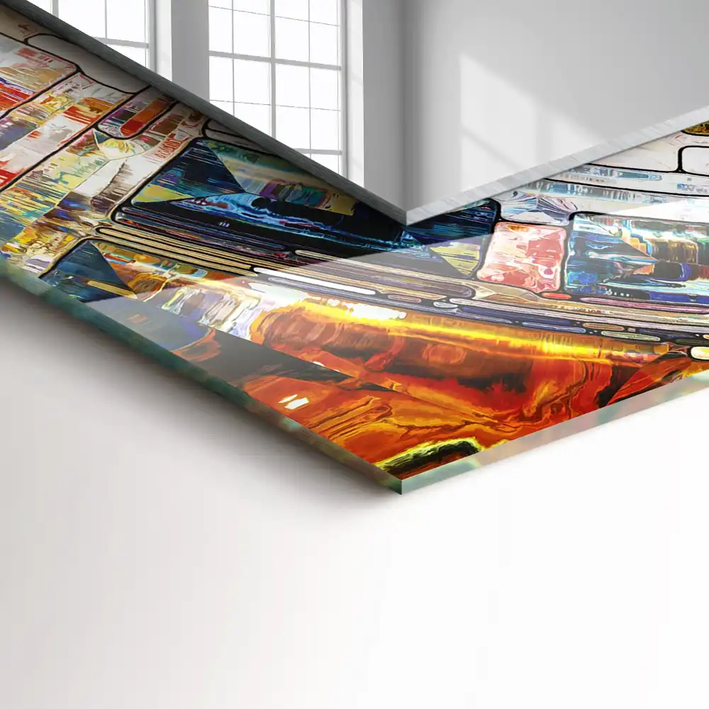 Dekorativ spegel med tryck Abstrakt mosaik av cirklar